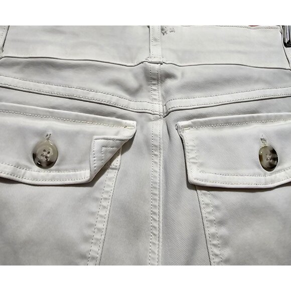 Spanx White Twill Crop Wide-Leg Cotton Blend High-Waist Pants M/M - Picture 4 of 16